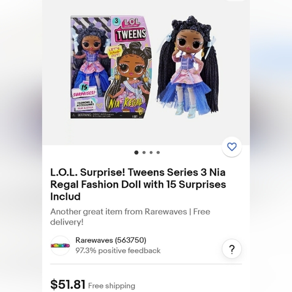 TWEENS NIA REGAL w/ 15 SURPRISES DOLL - Picture 4 of 13